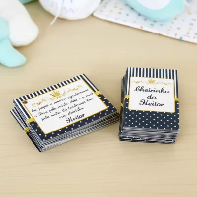 Kit Adesivo e Tag Personalizados Realeza (30 pares)