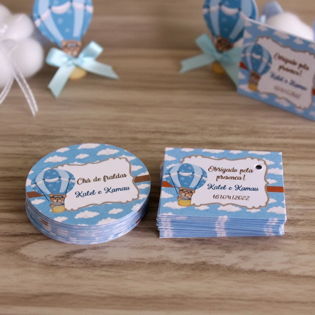 Kit Adesivo e Tag Ursinho Baloeiro (30 pares) - Imagem 2