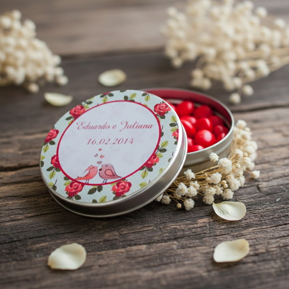 Latinha Personalizada com Balinhas Casamento - Imagem 2