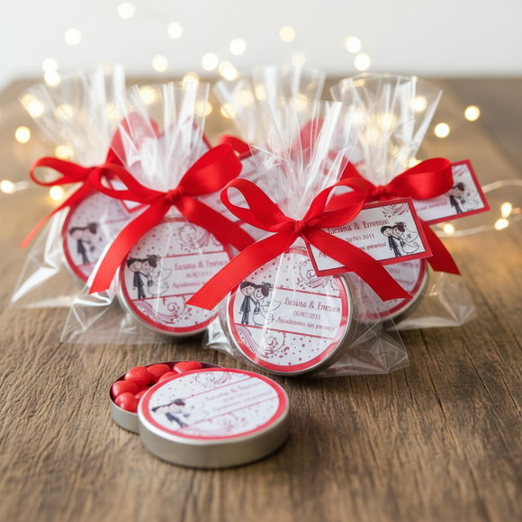 Latinha Personalizada com Balinhas Casamento