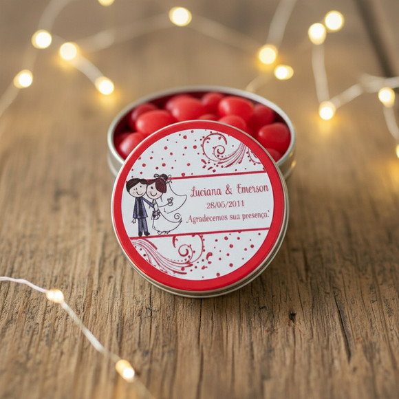 Latinha Personalizada com Balinhas Casamento - Imagem 2