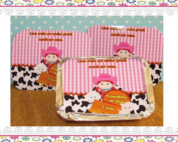 Marmitinha Personalizada Fazendinha Menina - Imagem 2
