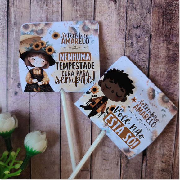 Pirulito com Capinha Personalizada Setembro Amarelo - Imagem 4