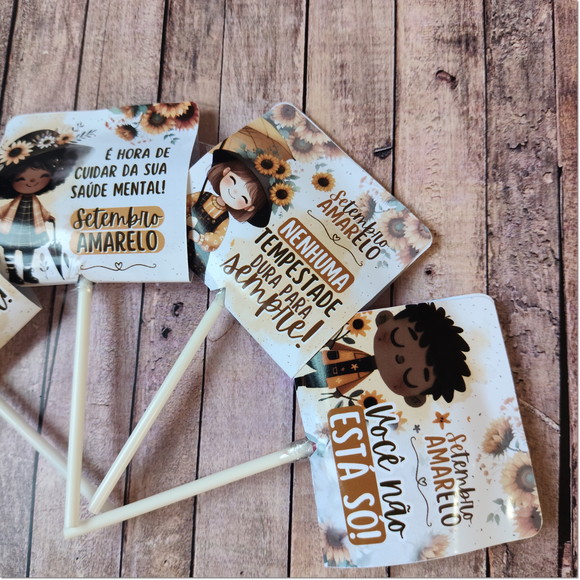 Pirulito com Capinha Personalizada Setembro Amarelo - Imagem 2