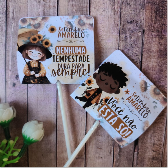 Pirulito com Capinha Personalizada Setembro Amarelo - Imagem 3