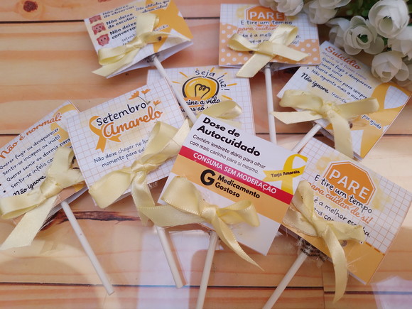 Pirulito com Capinha Personalizada Setembro Amarelo - Imagem 2