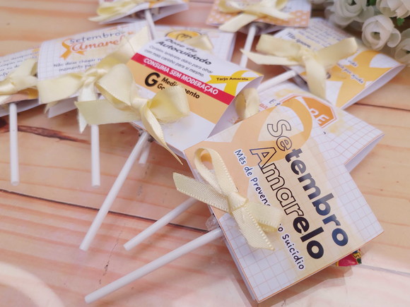 Pirulito com Capinha Personalizada Setembro Amarelo - Imagem 4
