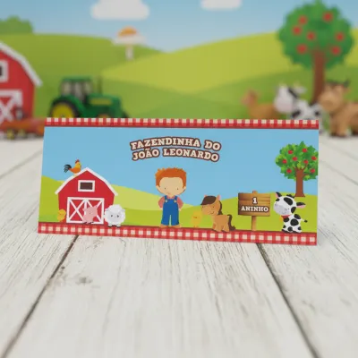 Rótulo para Cofrinho Fazendinha