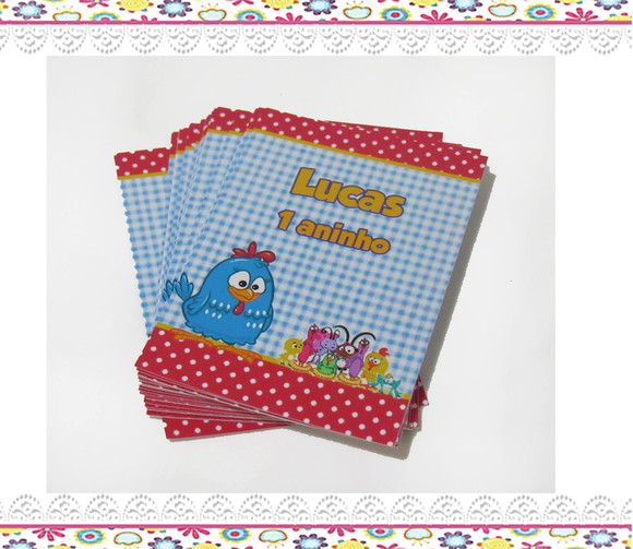 Rótulo para Tubete Galinha Pintadinha ( 50 unidades)