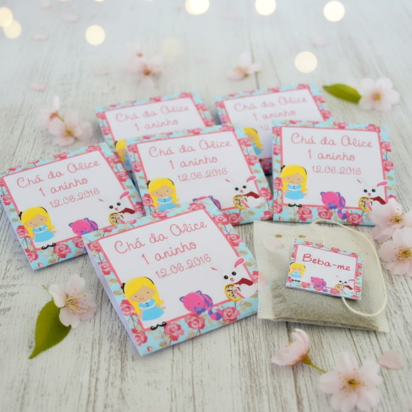 Sachê de Chá Personalizado Chá de Bebê Alice