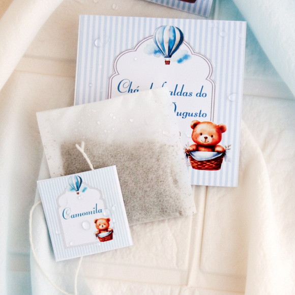 Sachê de Chá Personalizado Chá de Bebê Ursinho - Imagem 2