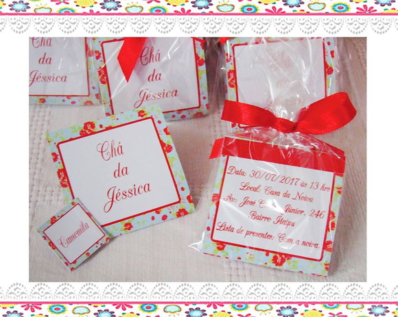 Sachê de Chá Personalizado Chá de Cozinha Floral - Imagem 2