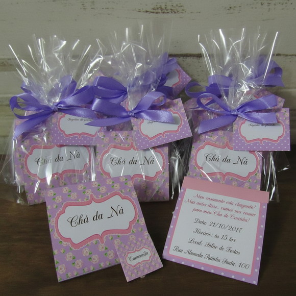 Sachê de Chá Personalizado Floral Lilás - Imagem 2