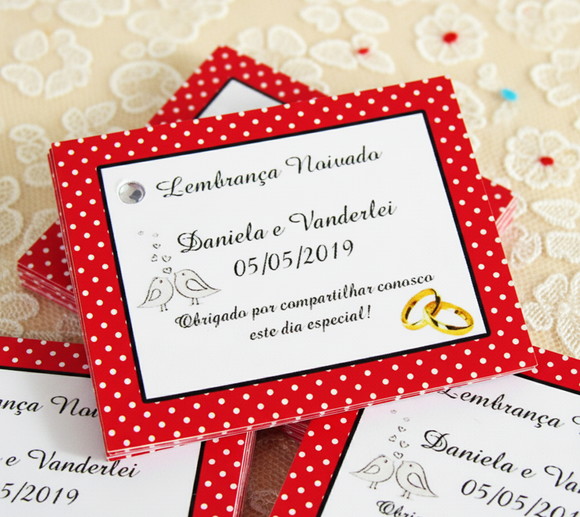 Tag para Lembrancinha Casamento Noivado (50 unidades)