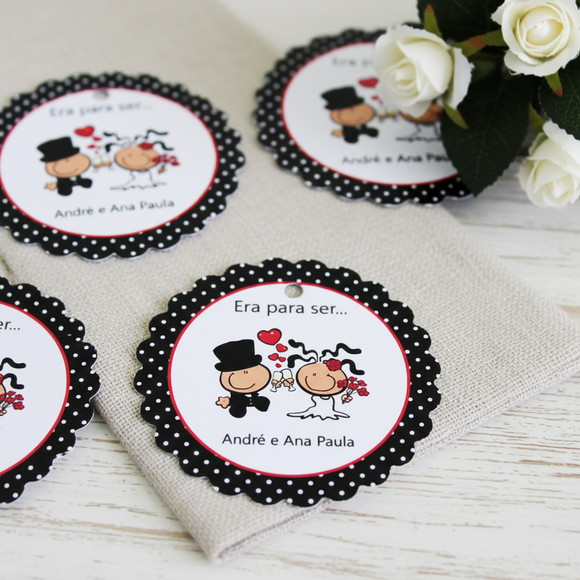 Tag para Lembrancinha Casamento Noivinhos ( 50 unidades)