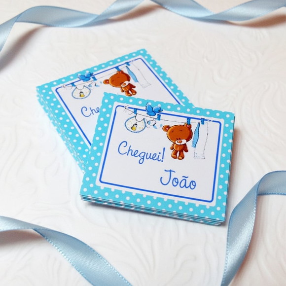 Tag para Lembrancinha Chá de Bebê Ursinho (50 unidades)