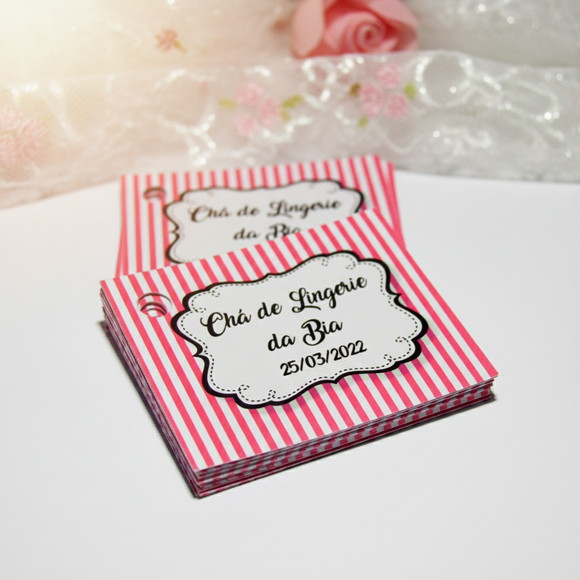 Tag para Lembrancinha Chá de Lingerie (50 unidades)