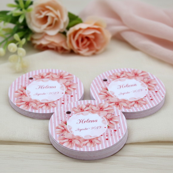 Tag para Lembrancinha Floral ( 50 unidades)