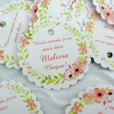 Tag para Lembrancinha Floral (50 unidades)