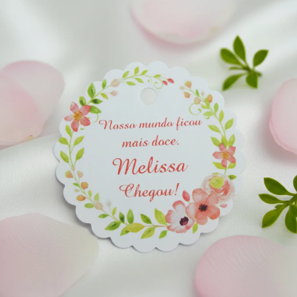 Tag para Lembrancinha Floral (50 unidades) - Imagem 2