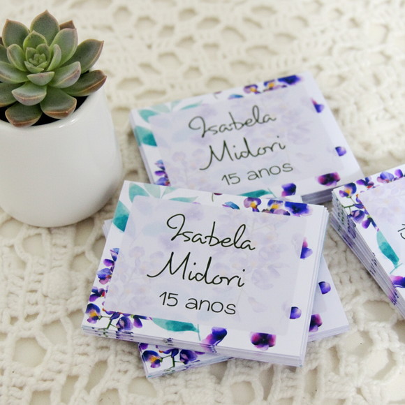 Tag para Lembrancinha Floral (50 unidades)