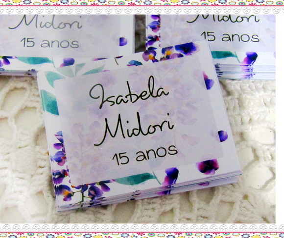 Tag para Lembrancinha Floral (50 unidades) - Imagem 1