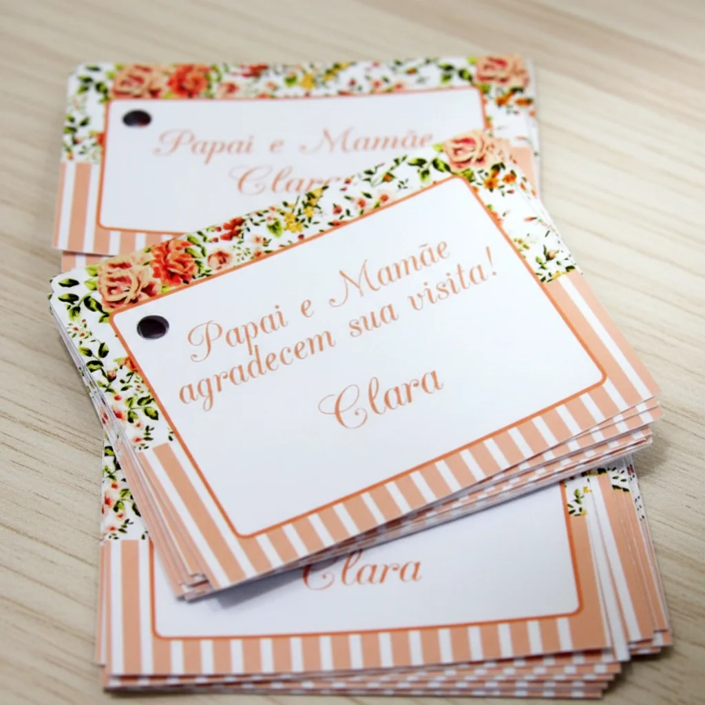 Tag para Lembrancinha Floral Rose (50 unidades) - Imagem 3