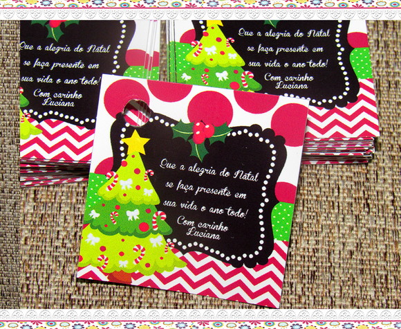 Tag para Lembrancinha Natal - Pinheirinho ( 50 unidades)