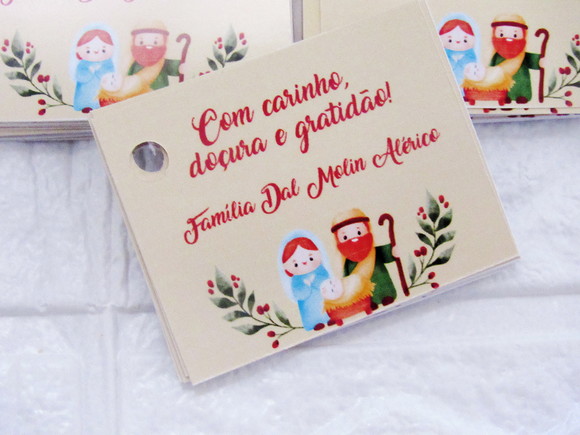 Tag para Lembrancinha Natal - Sagrada Família ( 50 unidades) - Imagem 2