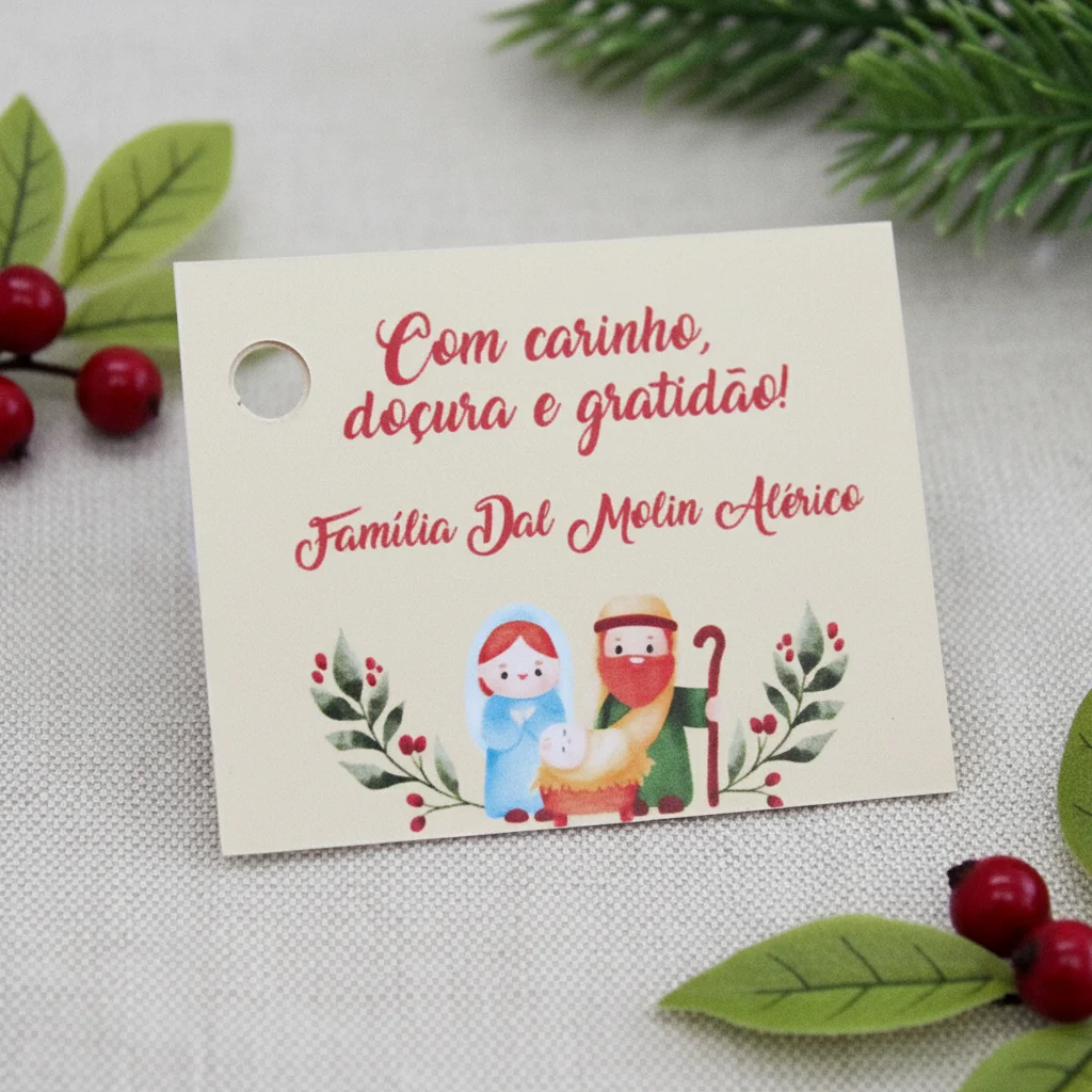 Tag para Lembrancinha Natal - Sagrada Família ( 50 unidades) - Imagem 1