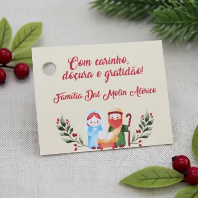 Tag para Lembrancinha Natal - Sagrada Família  ( 50 unidades)