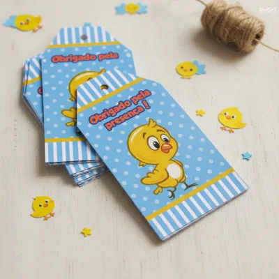 Tag para Lembrancinha Pintinho Amarelinho (50 unidades)