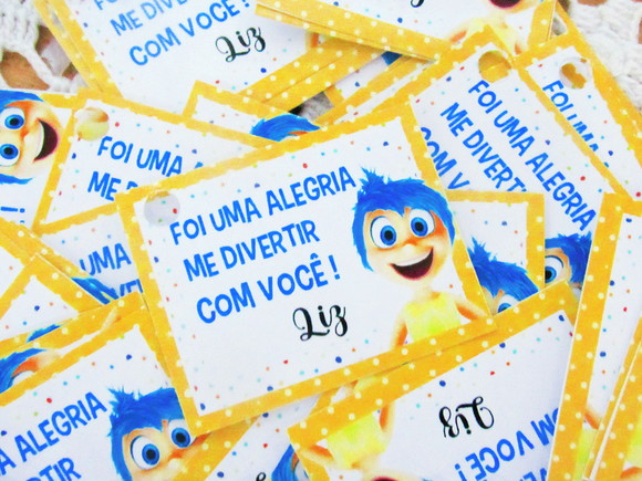 Tag Personalizada Alegria Divertidamente (50 unidades)