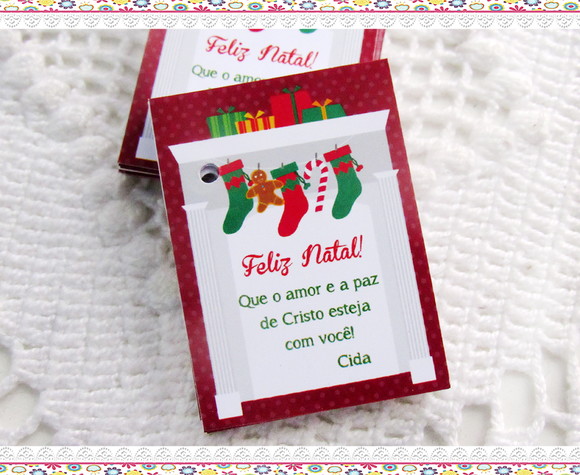 Tag Personalizada Natal Meias Lareira ( 50 unidades) - Imagem 1