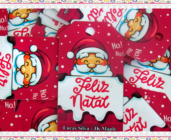Tag Personalizada Natal Papai Noel ( 50 unidades)