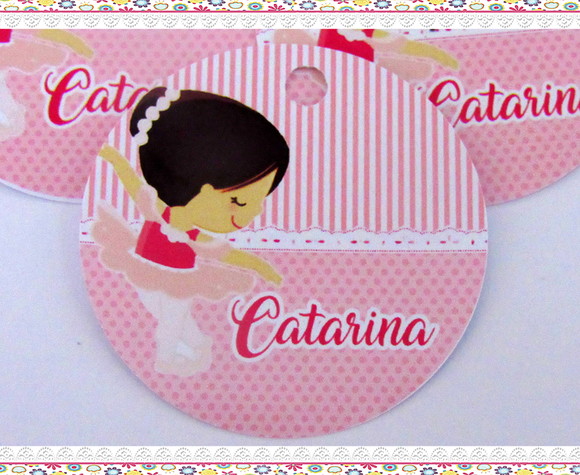 Tag Personalizada para Lembrancinha Bailarina ( 50 unidades) - Imagem 2