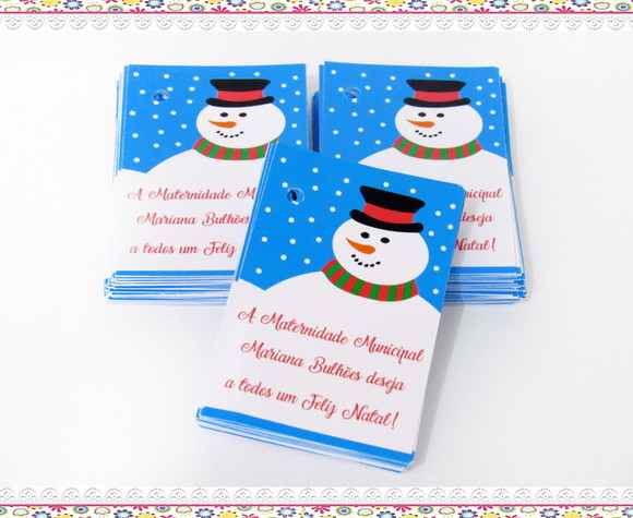 Tag Personalizada para Lembrancinha Boneco de Neve ( 50 unidades) - Imagem 3