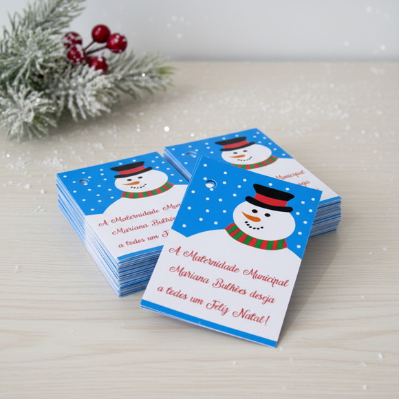 Tag Personalizada para Lembrancinha Boneco de Neve  ( 50 unidades)