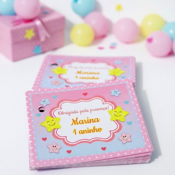 Tag Personalizada para Lembrancinha Estrelinha  ( 50 unidades)