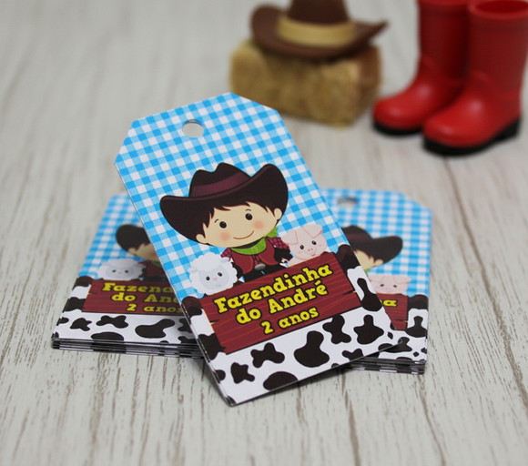 Tag Personalizada para Lembrancinha Fazendinha ( 50 unidades) - Imagem 3
