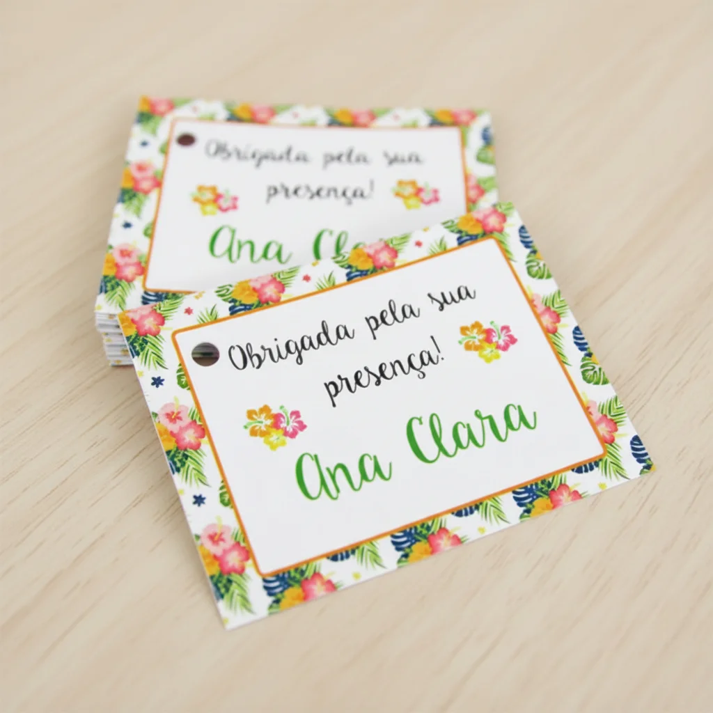 Tag Personalizada para Lembrancinha Hawaii ( 50 unidades) - Imagem 2