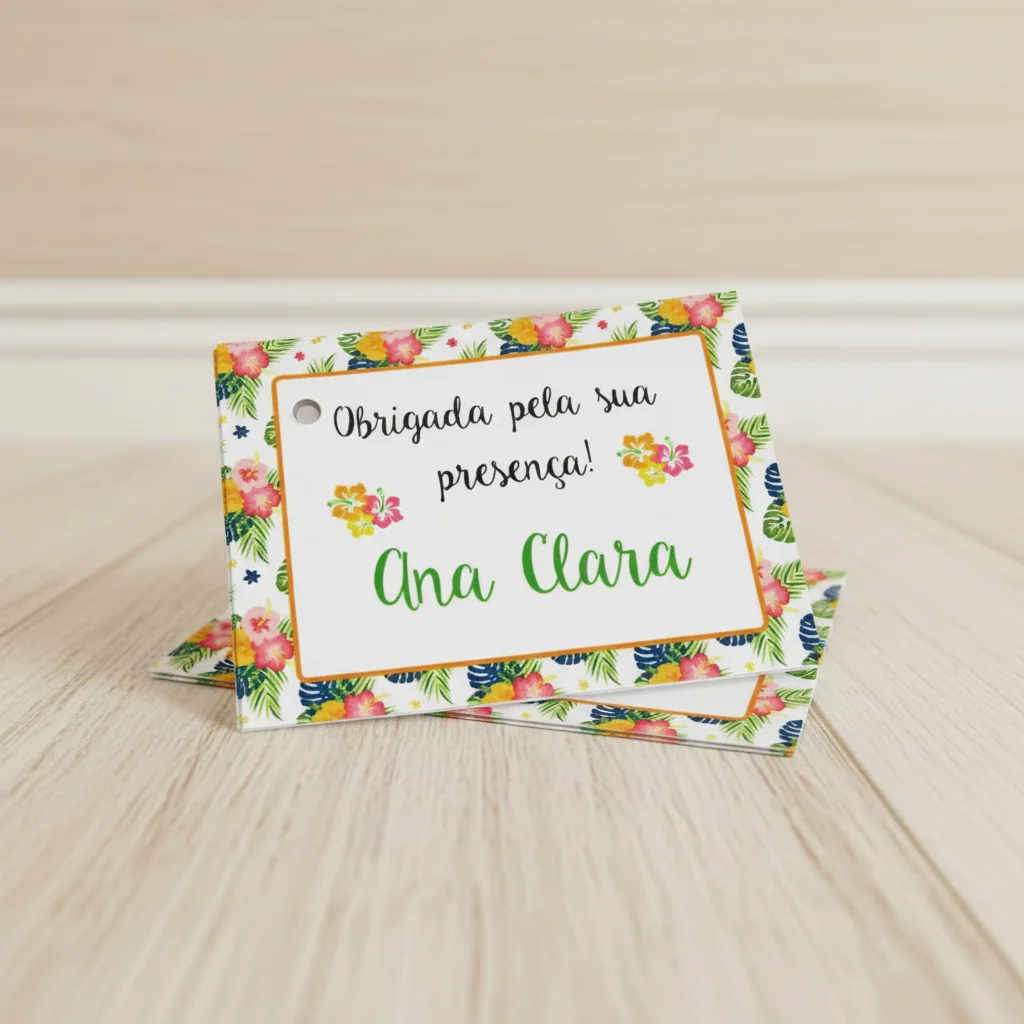 Tag Personalizada para Lembrancinha Hawaii ( 50 unidades) - Imagem 3