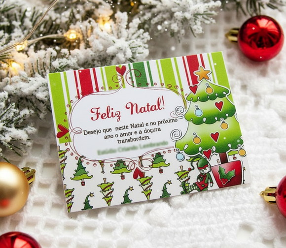 Tag Personalizada para Lembrancinha Natal ( 50 unidades)