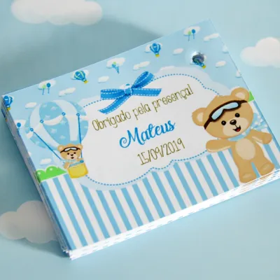 Tag Personalizada para Lembrancinha Ursinho Baloeiro ( 50 unidades)