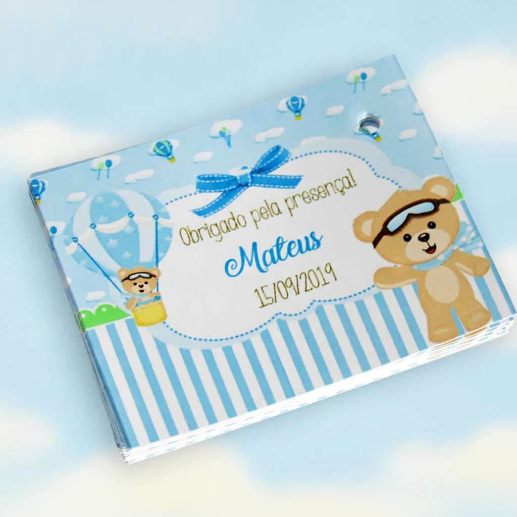 Tag Personalizada para Lembrancinha Ursinho Baloeiro ( 50 unidades) - Imagem 3