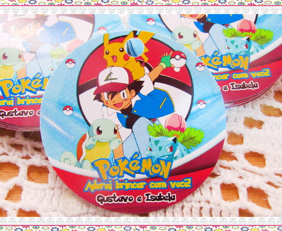 Tag Personalizada Pokémon ( 50 unidades) - Imagem 1