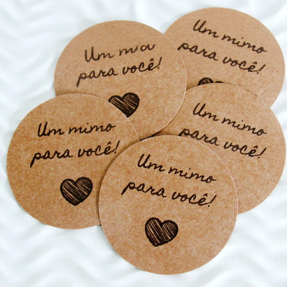 Tags em Papel Kraft - Um Mimo para Você. (50 unidades )