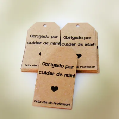 Tags em Papel Kraft Dia dos Professores (50 unidades)