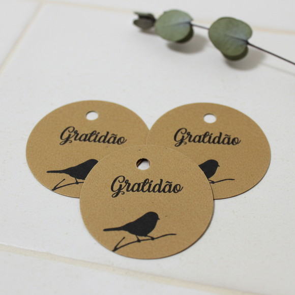 Tags em Papel Kraft Gratidão (50 unidades) - Imagem 2