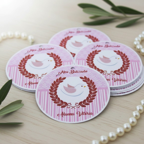 Tags para Personalizadas Batizado  ( 50 unidades)